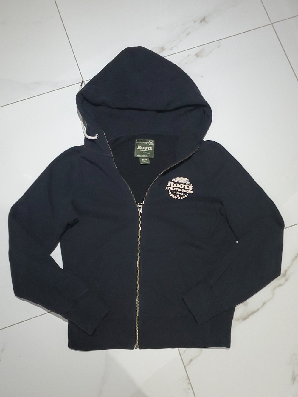 Original New Y2K ROOTS New Vintage Durable Zip Black Hoodie